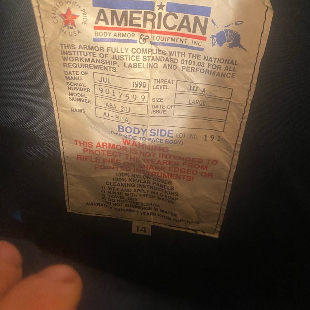 Kevlar vest class IIIA NIJ certified body armor bulletproof vest